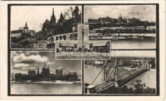 1944 Budapest, Királyi vár, Visegrád gőzhajó, Hősök tere, Parlament, Országház, Erzsébet híd (EB)