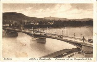 1927 Budapest, látkép a Margit híddal, villamos (fa)