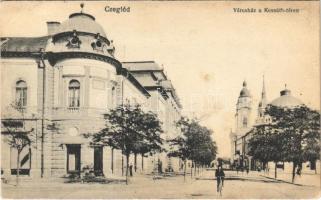 Cegléd, Városház a Kossuth téren. Vasúti levelezőlapárusítás 26. sz. 1918.