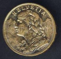 Svájc 1916B 20Fr Au "Vreneli" 6,452g T:1/2 k.