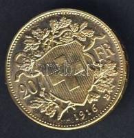 Svájc 1916B 20Fr Au "Vreneli" 6,452g T:1/2 k