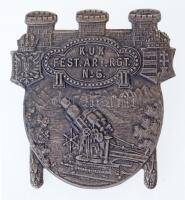 Osztrák-Magyar Monarchia ~1914-1918. Császári és Királyi 6. Tüzérezred Zn sapkajelvény (41x38mm) T:2 hátlapon forrasztásnyom Austro-Hungarian Monarchy ~1914-1918. K. u. K. Festungsartillerie-Regiment No. 6. (Imperial and Royal Fortress Artillery Regiment No. 6.) Zn cap badge (41x38mm) C:XF soldering mark on the back
