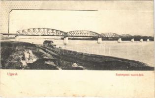 1916 Budapest IV. Újpest, Esztergomi vasúti híd. Pintér J. Antal kiadása (ázott sarkak / wet corners)