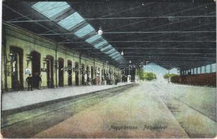 1928 Nagykanisza, Pályaudvar, Vasútállomás, vonat. Vasúti Levelezőlapárusítás (EK)