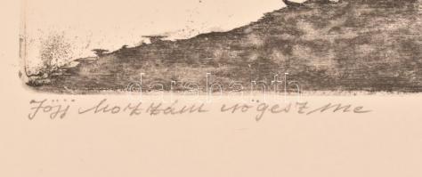 Almásy Aladár (1946-): Jöjj hozzám rögeszme. Rézkarc, papír, jelzett és datált (1981 Almásy Aladár)....