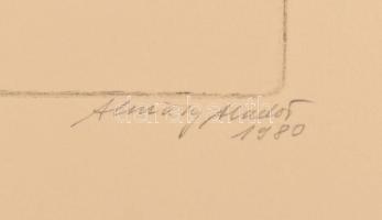 Almásy Aladár (1946-): A kicsi macedón. Rézkarc, papír, jelzett és datált (Almásy Aladár 1980). Prób...