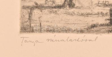 Boldizsár István (1897-1984): Tanya szénatartóval. Rézkarc, papír, jelzett, hátoldalán hagyatéki bél...