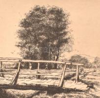 Boldizsár István (1897-1984): Híd. Rézkarc, papír, jelzett, 15,5x22,5 cm