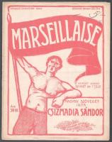 cca 1910 Két Marseillaise kotta. Magyar szöveg: Csízmadia Sándor.