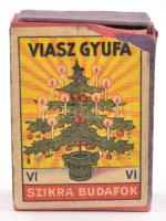Viasz Gyufa, Szikra Budafok, hazai gyártmány, teli doboz, 4,5×3,5×1,5 cm