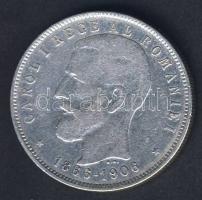 Románia 1906. 5L Ag "I. Károly uralkodásának 40. évfordulója" T:3 kis ph.