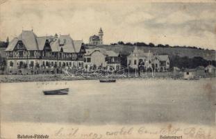 1903 Balatonföldvár, Balaton part, fürdőkabinok (EK)
