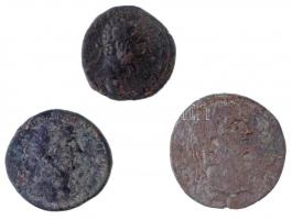 Római Birodalom 3db nagy méretű római Br érme (Sestertius, Dupondius és/vagy As) (15,41g, 10,15g, 12,77g) T:3- Roman Empire 3pcs big size Roman Br coins (Sestertius, Dupondius and/or As) (15,41g, 10,15g, 12,77g) C:VG