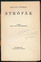 Bálint György: Strófák. Csillag Vera linómetszetes borítójával. Bp., 1929., "Együtt", 45+3...