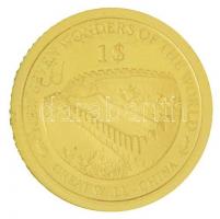 Salamon-szigetek 2013. 1$ Au "A világ hét új csodája - Kínai Nagy Fal" + 1$ Au "A vil...