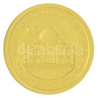 Salamon-szigetek 2013. 1$ Au "A világ hét új csodája - Kínai Nagy Fal" + 1$ Au "A vil...