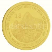 Salamon-szigetek 2013. 1$ Au "A világ hét új csodája - Kínai Nagy Fal" + 1$ Au "A vil...