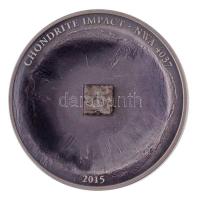 Cook-szigetek 2015. 5$ Ag "Kondrit becsapódás" meteorit darabkát tartalmazó érme, kapszulá...