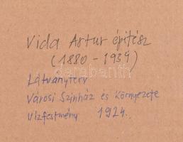 Vida Artúr (1880-1934): Városi Színház látványterve. Akvarell, karton, jelzett és datált (Vida 924.X...