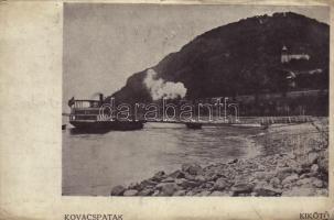 1918 Kovácspatak, Kovacov; kikötő, gőzhajó / port, steamship (vágott / cut)