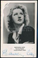 Barabás Sári (1914-2012) operaénekesnő aláírása őt ábrázoló fotólapon