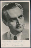 Kovács Károly (1902-1990) színész aláírása az őt ábrázoló fotón