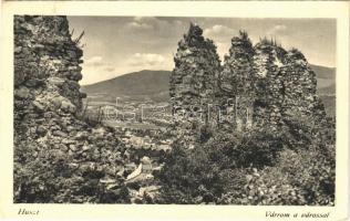 1940 Huszt, Chust, Khust; várrom a várossal / general view, castle (EK)