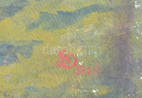 Olvashatatlan jelzéssel: Betakarítás. Olaj, vászon, sérült, 19,5×26,5 cm