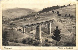 1940 Kisszolyva, Szkotárszke, Skotarska; Kilátás a Beszkidekre, vasúti híd, viadukt / railway bridge, viaduct (EB)
