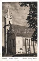 1940 Beszterce, Bistritz, Bistrita; Evangélikus templom. Zikeli Gusztáv kiadása / Evang. Kirche / Lutheran church (EB)