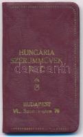 1933 Hungária Szérumművek Rt. mini naptára, benne izraelita naptárral 5693-94 évre, bőr kötésben