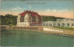 1926 Vízakna, Salzburg, Baia Ocna, Ocna Sibiului; Hotelul statului si Lacul Horia / szálloda és fürdő / hotel, spa, bathers (EK)