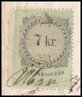 1871 Szentelek (Stegersbach, Burgenland) kiállított számla 7kr illetékbélyeggel