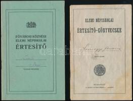 1927-1933 3 db elemi népiskolai értesítő könyv