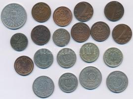 Ausztria 1893-1928. 20xklf érmetétel, közte 1925. 1Sch Ag T:2-3 Austria 1893-1928. 20xdiff coin lot, within 1925. 1 Schilling Ag C:XF-F