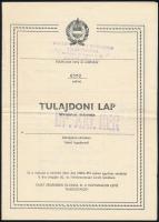 1936-1976 4 db csepeli irat (tulajdoni lap, igazoló jegy, állandó lakás bejelentése, stb.)