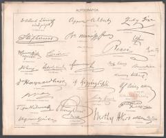 cca 1900 Autográfok, neves történelmi személyiségek aláírása nyomtatásban, részlet Pallas Nagy Lexik...
