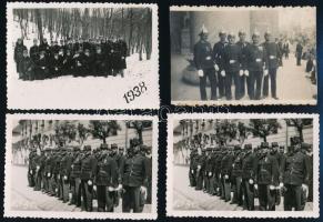 1932-1941 Magyar királyi rendőrökről készült fotók, 7 db, kettő vágott, 6×9 cm