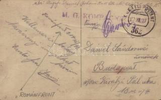 1917 Román front, szánkózó katonák karácsonyi üdvözlete / WWI Austro-Hungarian military Christmas gr...