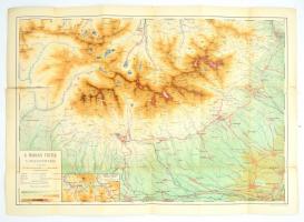 cca 1910 A Magas-Tátra turista térképe, 1:50.000, kiadja a M. Kir. Földmivelésügyi Minister, hajtott, szakadásokkal, firkákkal, 49,5x69 cm
