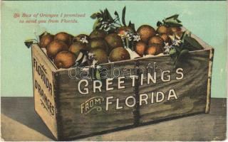 Florida, oranges, greetings card (wet damage)