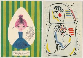 11 db MODERN művész motívumú képeslap / 11 modern art motive postcards