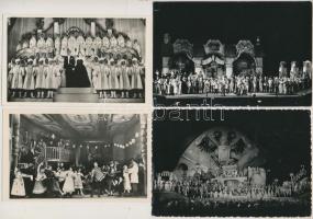 4 db MODERN motívumú képeslap: Jelenetek a Szibériai Rapszódiából és Háry Jánosból / 4 modern motive postcards, scenes from Hungarian theatre plays
