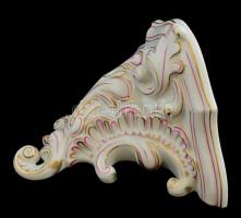 Herendi fali konzol, kézzel festett, jelzett, apró kopással, m: 18 cm