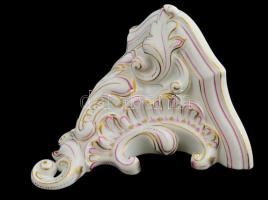 Herendi fali konzol, kézzel festett, jelzett, apró kopással, m: 18 cm