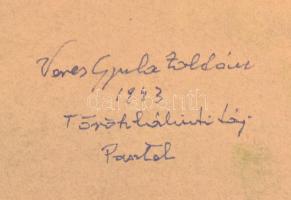 Veres Gyula Zoltán (1904-?): Törökbálinti táj, 1943. Pasztell, papír, jelzett. Lap széle kissé sérül...