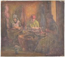 Joachim Ferenc (1882-1964): Szobában. Olaj, vászon, kartonra kasírozva, jelzett és datált (Joachim 9...