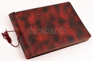 1934 Családi fotóalbum, kb. 130 beragasztott fotóval, külföldi és magyar úti képekkel, Kecskemét, En...