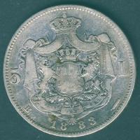 Románia 1883B 5L Ag I.Károly T:3 ph.