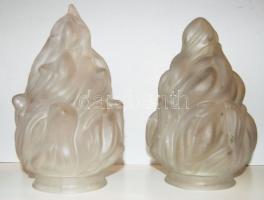 cca 1910 2 db metszett üveg lámpabúra